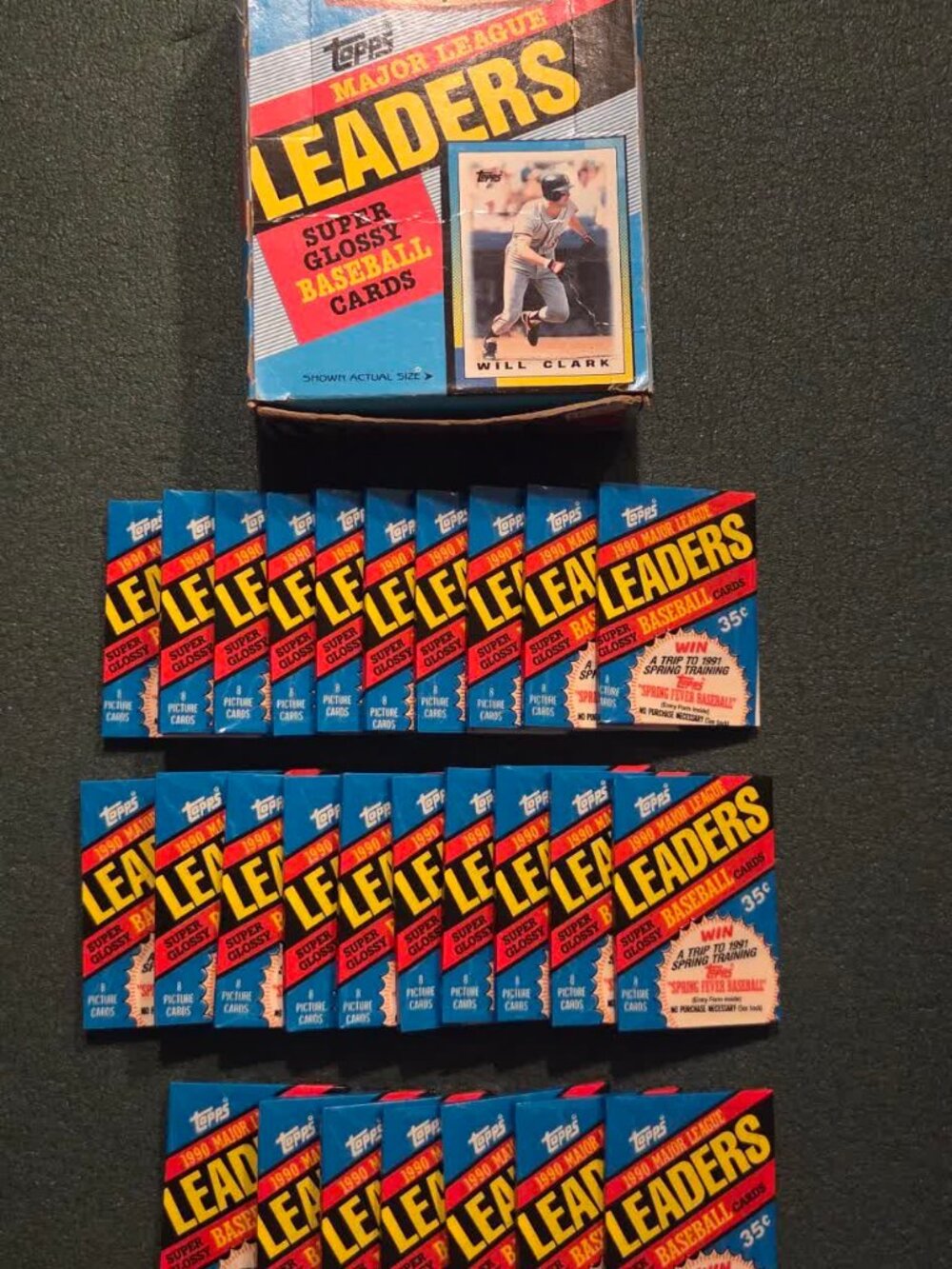 1990 Topps Major League Leaders Mini Packs Lot of 27 Sealed
